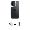MARSİLYAN™- iPhone 11 Kılıf Akış Çizgi Koleksiyonu - Siyah Joko Magic 5D Hayalet Cam + Pers Alüminyum Kamera Lens - KI