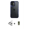 MARSİLYAN™- iPhone 11 Kılıf Akış Çizgi Koleksiyonu - Siyah Joko Magic 5D Hayalet Cam + Raze Metal Kamera Lens - GS