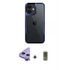 MARSİLYAN™- iPhone 11 Kılıf Akış Çizgi Koleksiyonu - Siyah Joko Magic 5D Hayalet Cam + Raze Metal Kamera Lens - MR