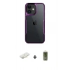 MARSİLYAN™- iPhone 11 Kılıf Akış Çizgi Koleksiyonu - Siyah Joko Magic 5D Hayalet Cam + Sarı Renkli Kamera Lens Koruma Cam