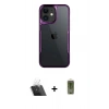MARSİLYAN™- iPhone 11 Kılıf Akış Çizgi Koleksiyonu - Siyah Joko Magic 5D Hayalet Cam + Şeffaf Kamera Lens Koruma Cam