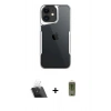 MARSİLYAN™- iPhone 11 Kılıf Akış Çizgi Koleksiyonu - Siyah Joko Magic 5D Hayalet Cam + Şeffaf Kamera Lens Koruma Cam