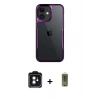 MARSİLYAN™- iPhone 11 Kılıf Akış Çizgi Koleksiyonu - Siyah Joko Magic 5D Hayalet Cam + PVD Metal Kamera Lens - SH