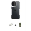MARSİLYAN™- iPhone 11 Kılıf Akış Çizgi Koleksiyonu - Siyah Joko Magic 5D Hayalet Cam + Renkli Kamera Lens Koruma Cam - TU