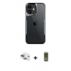 MARSİLYAN™- iPhone 11 Kılıf Akış Çizgi Koleksiyonu - Siyah Joko Magic 5D Hayalet Cam + Pers Alüminyum Kamera Lens - YL