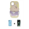 MARSİLYAN™- iPhone 11 Kılıf Akış Yansıma - Şeffaf 360 Full Body Arka Koruyucu + Neon Fosforlu Kamera Lens - MI