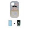 MARSİLYAN™- iPhone 11 Kılıf Akış Yansıma - Şeffaf 360 Full Body Arka Koruyucu + Neon Fosforlu Kamera Lens - MI