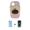 MARSİLYAN™- iPhone 11 Kılıf Akış Yansıma - Şeffaf 360 Full Body Arka Koruyucu + Neon Fosforlu Kamera Lens - MI