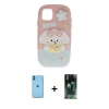 MARSİLYAN™- iPhone 11 Kılıf Akış Yansıma - Şeffaf 360 Full Body Arka Koruyucu + Neon Fosforlu Kamera Lens - MI