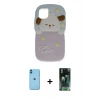 MARSİLYAN™- iPhone 11 Kılıf Akış Yansıma - Şeffaf 360 Full Body Arka Koruyucu + Neon Fosforlu Kamera Lens - MI