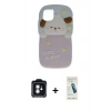 MARSİLYAN™- iPhone 11 Kılıf Akış Yansıma - Şeffaf Pasifik Cam Ekran Koruyucu + PVD Metal Kamera Lens - MI