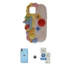 MARSİLYAN™- iPhone 11 Kılıf Akış Yansıma - Şeffaf Royal Nano Ekran Koruyucu + Neon Fosforlu Kamera Lens - TU