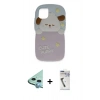 MARSİLYAN™- iPhone 11 Kılıf Akış Yansıma - Şeffaf Uv Polymer Nano Ekran Koruyucu + Mavi Raze Metal Kamera Lens