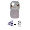 MARSİLYAN™- iPhone 11 Kılıf Akış Yansıma - Şeffaf Uv Polymer Nano Ekran Koruyucu + Mor Raze Metal Kamera Lens