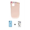 MARSİLYAN™- iPhone 11 Kılıf Akış Yansıma - Şeffaf Uv Polymer Nano Ekran Koruyucu + Neon Fosforlu Kamera Lens - MI