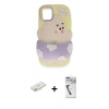 MARSİLYAN™- iPhone 11 Kılıf Akış Yansıma - Şeffaf Uv Polymer Nano Ekran Koruyucu + Renkli Kamera Lens Koruma Cam - YL