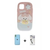 MARSİLYAN™- iPhone 11 Kılıf Akış Yansıma - Şeffaf Uv Polymer Nano Ekran Koruyucu + Neon Fosforlu Kamera Lens - YL