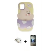 MARSİLYAN™- iPhone 11 Kılıf Akış Yansıma - Siyah 34D Hayalet Izgaralı Cam + Pers Alüminyum Kamera Lens - GD