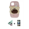 MARSİLYAN™- iPhone 11 Kılıf Akış Yansıma - Siyah 34D Hayalet Izgaralı Cam + Raze Metal Kamera Lens - KI