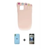 MARSİLYAN™- iPhone 11 Kılıf Akış Yansıma - Siyah 34D Hayalet Izgaralı Cam + Neon Fosforlu Kamera Lens - YL
