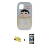 MARSİLYAN™- iPhone 11 Kılıf Akış Yansıma - Siyah 34D Hayalet Izgaralı Cam + Rainbow Kamera Lens Koruma Cam - KI
