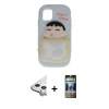MARSİLYAN™- iPhone 11 Kılıf Akış Yansıma - Siyah 34D Hayalet Izgaralı Cam + Raze Metal Kamera Lens - GS