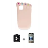 MARSİLYAN™- iPhone 11 Kılıf Akış Yansıma - Siyah 34D Hayalet Izgaralı Cam + PVD Metal Kamera Lens - TU