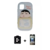 MARSİLYAN™- iPhone 11 Kılıf Akış Yansıma - Siyah 34D Hayalet Izgaralı Cam + PVD Metal Kamera Lens - TU