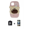 MARSİLYAN™- iPhone 11 Kılıf Akış Yansıma - Siyah 34D Hayalet Izgaralı Cam + PVD Metal Kamera Lens - YL