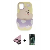 MARSİLYAN™- iPhone 11 Kılıf Akış Yansıma - Siyah 360 Mat Full Body Arka Koruyucu + Raze Metal Kamera Lens - SH