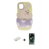 MARSİLYAN™- iPhone 11 Kılıf Akış Yansıma - Siyah 360 Mat Full Body Arka Koruyucu + Renkli Kamera Lens Koruma Cam - SI