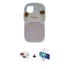 MARSİLYAN™- iPhone 11 Kılıf Akış Yansıma - Siyah 3D Antistatik Cam Ekran Koruyucu + Pers Alüminyum Kamera Lens - KI