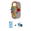 MARSİLYAN™- iPhone 11 Kılıf Akış Yansıma - Siyah 3D Antistatik Cam Ekran Koruyucu + Neon Fosforlu Kamera Lens - TU