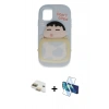MARSİLYAN™- iPhone 11 Kılıf Akış Yansıma - Siyah 3D Antistatik Cam Ekran Koruyucu + Pers Alüminyum Kamera Lens - GD