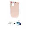 MARSİLYAN™- iPhone 11 Kılıf Akış Yansıma - Siyah 3D Antistatik Cam Ekran Koruyucu + Renkli Kamera Lens Koruma Cam - SI