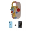 MARSİLYAN™- iPhone 11 Kılıf Akış Yansıma - Siyah 3D Antistatik Hayalet Cam Ekran Koruyucu + Neon Fosforlu Kamera Lens - MI