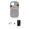 MARSİLYAN™- iPhone 11 Kılıf Akış Yansıma - Siyah 3D Antistatik Hayalet Cam Ekran Koruyucu + Renkli Kamera Lens Koruma Cam - PE