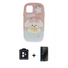 MARSİLYAN™- iPhone 11 Kılıf Akış Yansıma - Siyah 3D Antistatik Hayalet Cam Ekran Koruyucu + PVD Metal Kamera Lens - SH