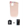 MARSİLYAN™- iPhone 11 Kılıf Akış Yansıma - Siyah 3D Antistatik Hayalet Cam Ekran Koruyucu + PVD Metal Kamera Lens - SH
