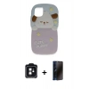 MARSİLYAN™- iPhone 11 Kılıf Akış Yansıma - Siyah 3D Antistatik Hayalet Cam Ekran Koruyucu + PVD Metal Kamera Lens - SH