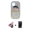 MARSİLYAN™- iPhone 11 Kılıf Akış Yansıma - Siyah 3D Antistatik Hayalet Cam Ekran Koruyucu + Raze Metal Kamera Lens - SH
