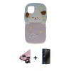 MARSİLYAN™- iPhone 11 Kılıf Akış Yansıma - Siyah 3D Antistatik Hayalet Cam Ekran Koruyucu + Raze Metal Kamera Lens - SH