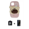 MARSİLYAN™- iPhone 11 Kılıf Akış Yansıma - Siyah 3D Antistatik Hayalet Cam Ekran Koruyucu + PVD Metal Kamera Lens - YL