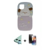 MARSİLYAN™- iPhone 11 Kılıf Akış Yansıma - Siyah 3D Antistatik Mat Seramik Nano Ekran Koruyucu + Mavi Raze Metal Kamera Lens