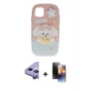 MARSİLYAN™- iPhone 11 Kılıf Akış Yansıma - Siyah 3D Antistatik Mat Seramik Nano Ekran Koruyucu + Mor Raze Metal Kamera Lens