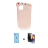 MARSİLYAN™- iPhone 11 Kılıf Akış Yansıma - Siyah 3D Antistatik Mat Seramik Nano Ekran Koruyucu + Neon Fosforlu Kamera Lens - MI