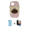 MARSİLYAN™- iPhone 11 Kılıf Akış Yansıma - Siyah 3D Antistatik Mat Seramik Nano Ekran Koruyucu + Neon Fosforlu Kamera Lens - MI
