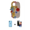 MARSİLYAN™- iPhone 11 Kılıf Akış Yansıma - Siyah 3D Antistatik Mat Seramik Nano Ekran Koruyucu + Neon Fosforlu Kamera Lens - MI