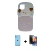 MARSİLYAN™- iPhone 11 Kılıf Akış Yansıma - Siyah 3D Antistatik Mat Seramik Nano Ekran Koruyucu + Neon Fosforlu Kamera Lens - MI