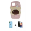 MARSİLYAN™- iPhone 11 Kılıf Akış Yansıma - Siyah 3D Antistatik Mat Seramik Nano Ekran Koruyucu + Neon Fosforlu Kamera Lens - YL